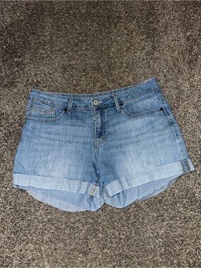 Faded Glory Light Blue Cuffed Denim Shorts